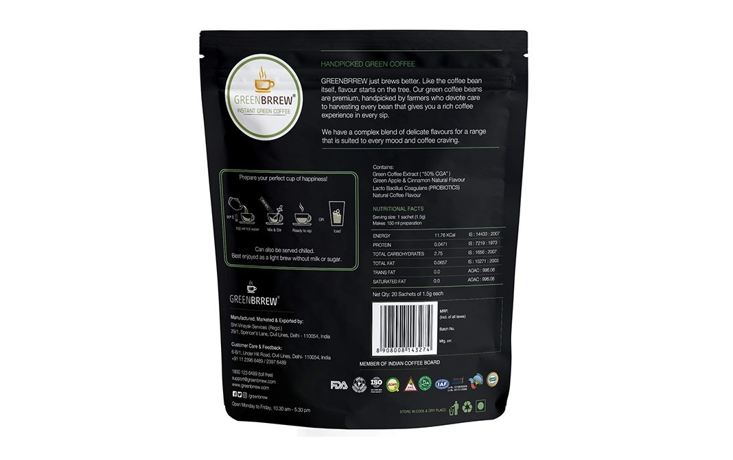 GreenBrrew Ethiopia Green Apple & Cinnamon   Pack  30 grams